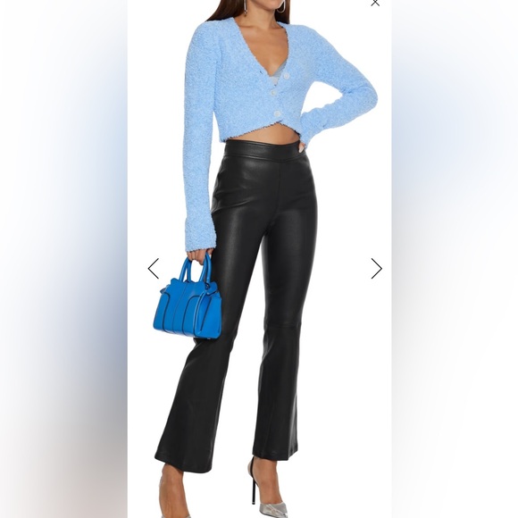 NWT Helmut Lang Cropped Flare Lamb Leather Pants. Size 0